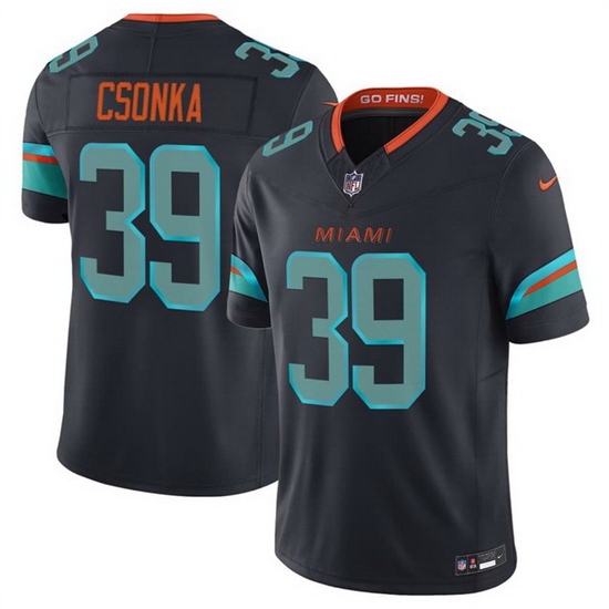 Men Miami Dolphins #39 Csonka Blue Nike 2025 Limited Nike NFL Jersey 006
